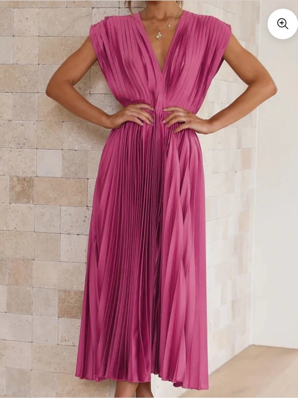 Valencia Pleated Low Flowy Midi Dress